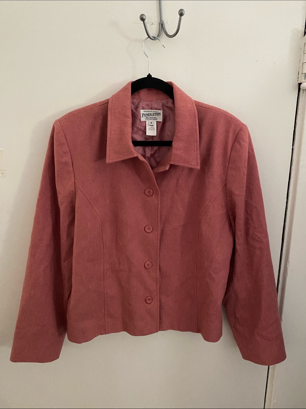 Pendleton Dusty Rose Wool Button-Front Jacket